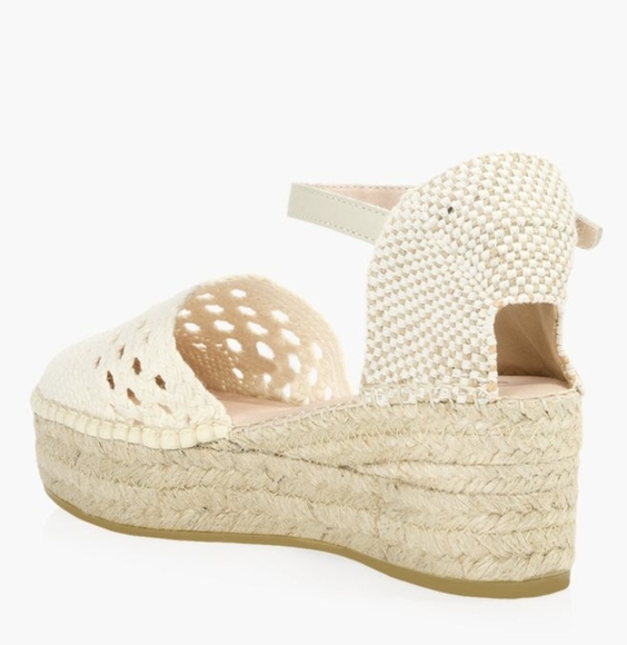 Browns Crochet Espadrille Sandal, cream Woven Fabric Jute Platform SZ 11 EU 41 - Picture 3 of 17